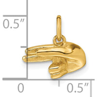 14K Yellow Gold ASL Fingerspelling Hand Gesture Pendant - Polished Finish by Oro Pregiato