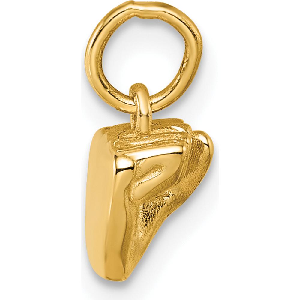 14K Yellow Gold ASL Sign Language "S" Hand Pendant - Polished Finish by Oro Pregiato