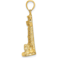 14K Yellow Gold Assateague Island Lighthouse Pendant Charm by Oro Pregiato