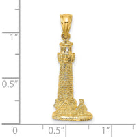 14K Yellow Gold Assateague Island Lighthouse Pendant Charm by Oro Pregiato
