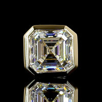 14K Yellow Gold Asscher Cut Bezel Set Lab Diamond Stud Earrings - 1.54 Carat Total Weight D VVS2 IGI Certified - Covaloro Fine Jewelry