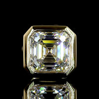 14K Yellow Gold Asscher Cut Lab Diamond Bezel Set Stud Earrings - 2.07 Carat Total Weight, D Color, VS1/VVS2 Clarity, IGI Certified - Covaloro Fine Jewelry