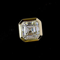 14K Yellow Gold Asscher Cut Lab Diamond Bezel Set Stud Earrings - 3.52 Carat Total Weight, E-F Color, VVS2 Clarity, IGI Certified - Covaloro Fine Jewelry