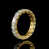 14K Yellow Gold Asscher Cut Lab Diamond Eternity Band - 4.37 Carat Total Weight, 19 Stones, E-F Color VS Clarity - Covaloro Fine Jewelry
