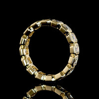 14K Yellow Gold Asscher Cut Lab Diamond Eternity Band - Bezel Set, 16 Stones, 3.03 Carat Total Weight - Covaloro Fine Jewelry
