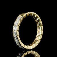 14K Yellow Gold Asscher Cut Lab Diamond Eternity Band with Half Bezel Setting - 1.88 Carats Total Diamond Weight - Covaloro Fine Jewelry
