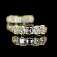 14K Yellow Gold Asscher Cut Lab Diamond Huggie Earrings - Half Bezel Set, E-F VS Clarity, 0.97 Carat Total Weight - Covaloro Fine Jewelry