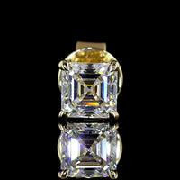 14K Yellow Gold Asscher Cut Lab Diamond Stud Earrings - 1.03 Carat Total Weight (E-F Color, VS Clarity) - Covaloro Fine Jewelry