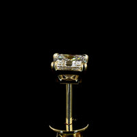 14K Yellow Gold Asscher Cut Lab Diamond Stud Earrings - 1.03 Carat Total Weight (E-F Color, VS Clarity) - Covaloro Fine Jewelry
