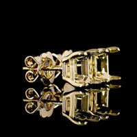 14K Yellow Gold Asscher Cut Lab Diamond Stud Earrings - 3.40 Carat Total Weight, E-F VVS2 Clarity - Covaloro Fine Jewelry