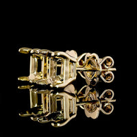 14K Yellow Gold Asscher Cut Lab Diamond Stud Earrings - 3.40 Carat Total Weight, E-F VVS2 Clarity - Covaloro Fine Jewelry