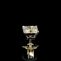 14K Yellow Gold Asscher Cut Lab Diamond Stud Earrings - D Color VVS1/VVS2 Clarity - 2.40 Carat Total Weight - Covaloro Fine Jewelry