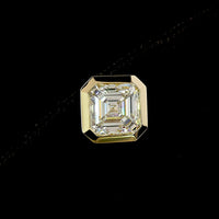 14K Yellow Gold Asscher Cut Lab Diamond Stud Earrings with Bezel Setting - 4.59 Carats Total Diamond Weight - Covaloro Fine Jewelry