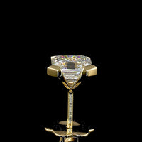 14K Yellow Gold Asscher Cut Lab Diamond Stud Earrings with Half Bezel Setting - 2.05 Carat Total Weight - Covaloro Fine Jewelry