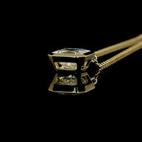 14K Yellow Gold Asscher Cut Solitaire Pendant with 2.00 Carat Lab Grown Diamond (E-F VS1) - Bezel Set, IGI Certified - Covaloro Fine Jewelry
