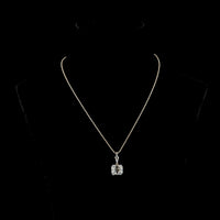 14K Yellow Gold Asscher Cut Solitaire Pendant with Black Rhodium Accents - 5.00 Carat Lab Grown Diamond (E-F Color, VVS2 Clarity, IGI Certified) - Covaloro Fine Jewelry