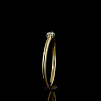 14K Yellow Gold Asymmetric Two-Stone Ring with Round Brilliant Cut Lab Diamonds - 0.07 Carats Total Diamond Weight - Covaloro Fine Jewelry