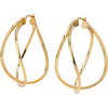 14K Yellow Gold Asymmetrical Twisted Hoops - Modern Elegance