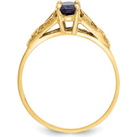 14K Yellow Gold Baby & Children's Ring with Synthetic Sapphire Spinel - September Birthstone by Oro Pregiato