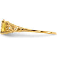 14K Yellow Gold Baby & Children's Synthetic Citrine Ring with Polished Finish - 6.3mm Top Length by Oro Pregiato