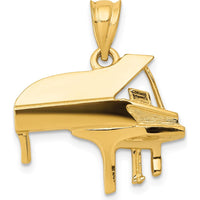 14K Yellow Gold Baby Grand Piano Charm - Solid & Polished, Music Lover Gift by Oro Pregiato