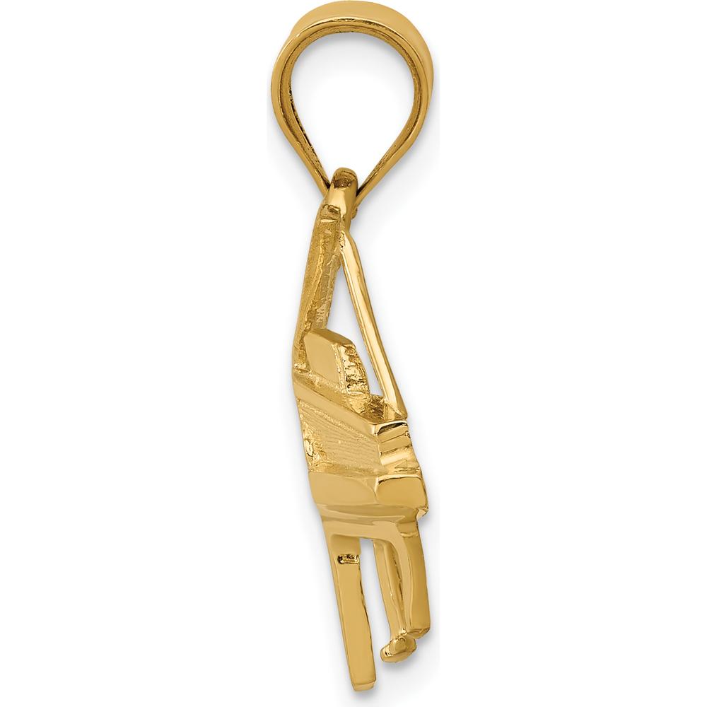 14K Yellow Gold Baby Grand Piano Charm - Solid & Polished, Music Lover Gift by Oro Pregiato