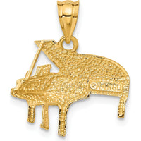 14K Yellow Gold Baby Grand Piano Charm - Solid & Polished, Music Lover Gift by Oro Pregiato