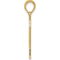 14K Yellow Gold Baby Grand Piano Pendant - Musical Charm with Textured Back and Polished Finish by Oro Pregiato