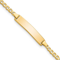 14K Yellow Gold Baby ID Bracelet with Polished Curb Link Chain - 6" Length by Oro Pregiato