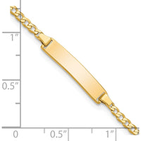 14K Yellow Gold Baby ID Bracelet with Polished Curb Link Chain - 6" Length by Oro Pregiato