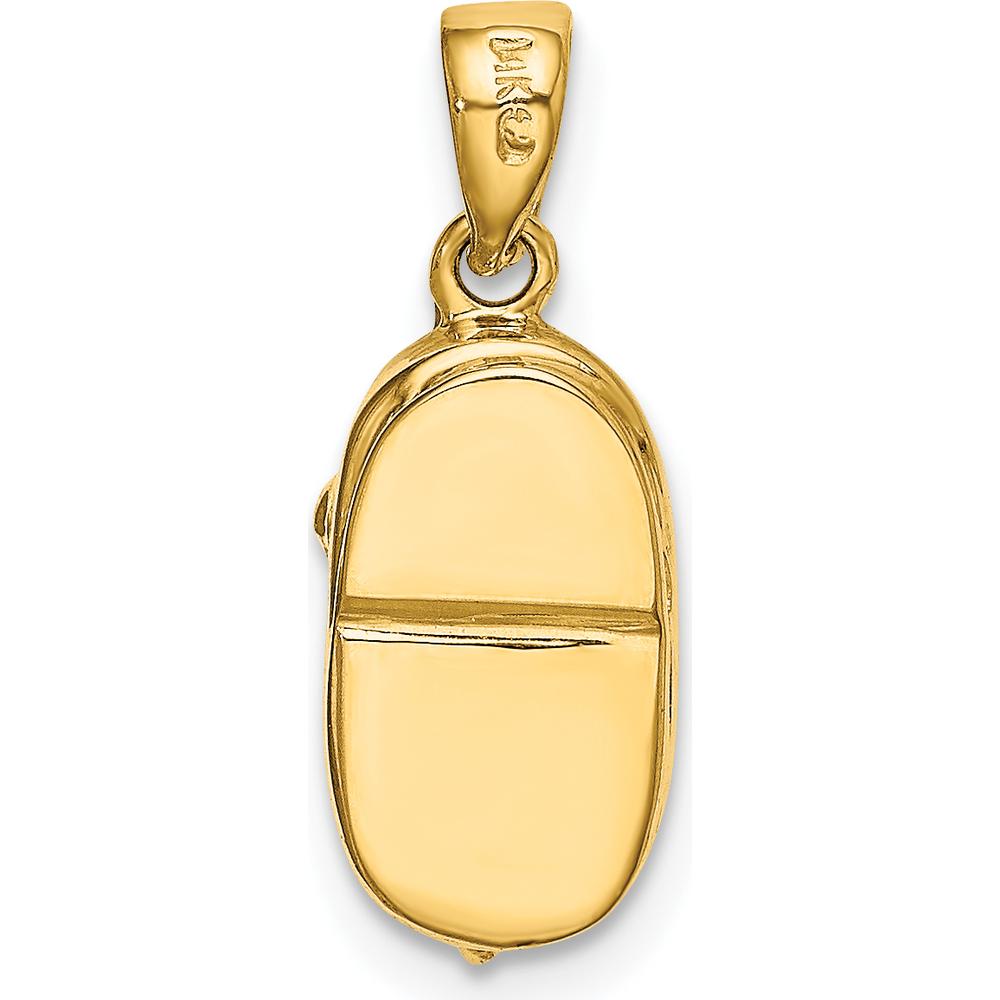 14K Yellow Gold Baby Shoe Charm with Synthetic Ruby July Birthstone - 2.75mm Round Faceted Stone by Oro Pregiato