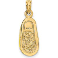 14K Yellow Gold Baby Shoe Pendant with Yellow Enamel Detail - 21.8mm Length by Oro Pregiato