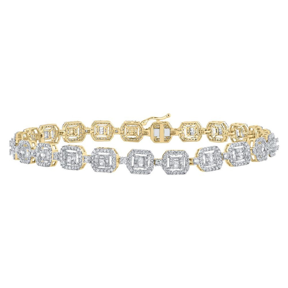 14K Yellow Gold Baguette Diamond Bracelet - 4 Carat Total Diamond Weight