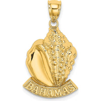 14K Yellow Gold Bahamas Conch Shell Pendant Charm - Polished Finish by Oro Pregiato