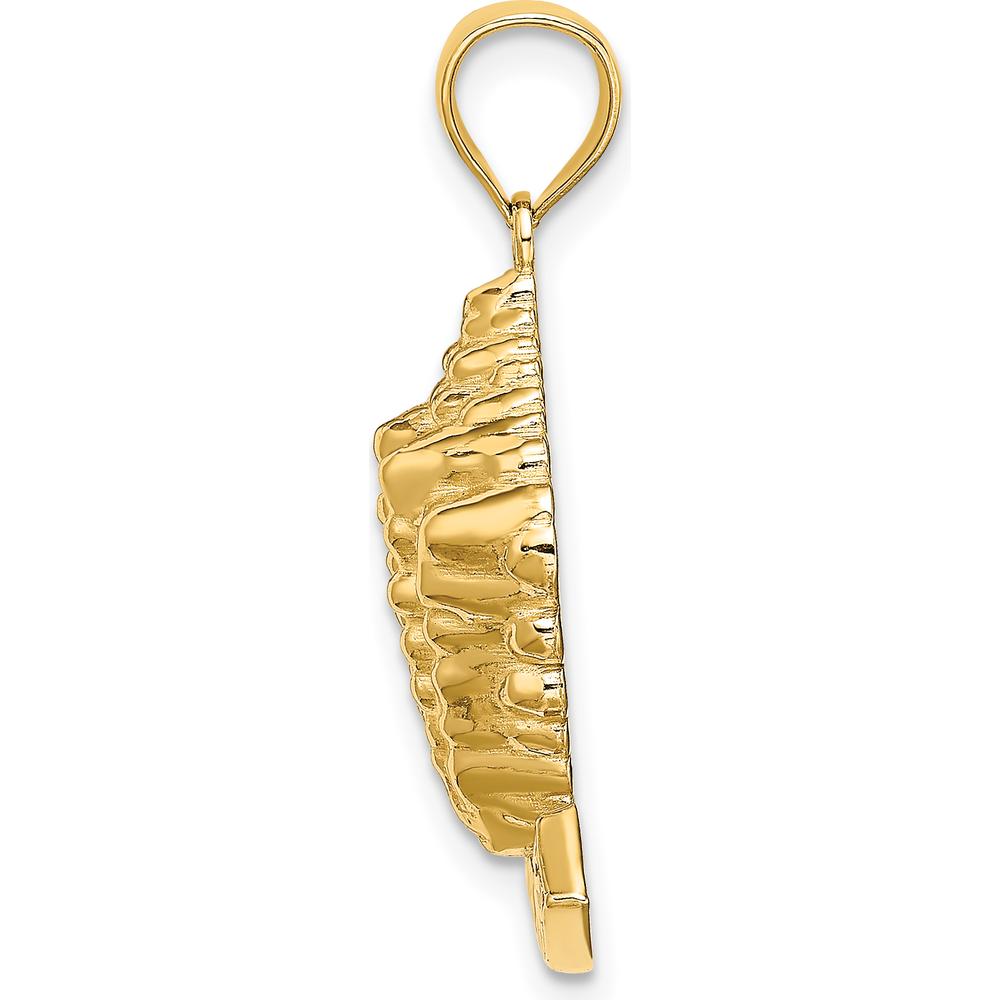 14K Yellow Gold Bahamas Conch Shell Pendant Charm - Polished Finish by Oro Pregiato