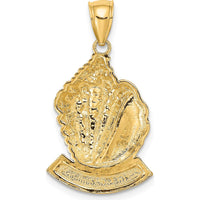 14K Yellow Gold Bahamas Conch Shell Pendant Charm - Polished Finish by Oro Pregiato