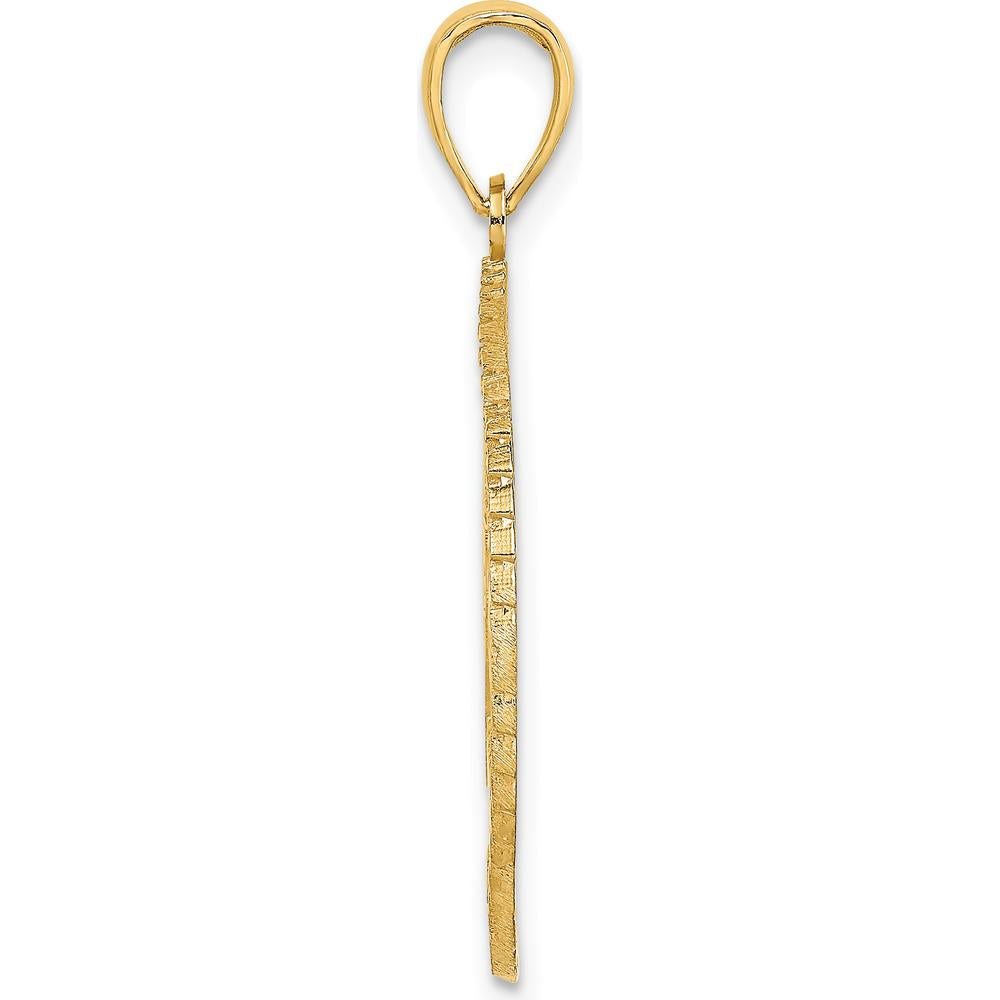 14K Yellow Gold Bahamas Crest Textured Frame Charm - 30.3mm Length by Oro Pregiato