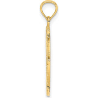 14K Yellow Gold Bahamas Palm Tree Charm Pendant - 24.9mm Length by Oro Pregiato