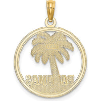 14K Yellow Gold Bahamas Palm Tree Charm Pendant - 24.9mm Length by Oro Pregiato