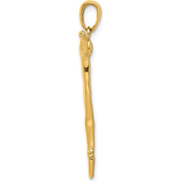 14K Yellow Gold Ballet Dancer Pendant - Polished Finish by Oro Pregiato