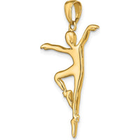 14K Yellow Gold Ballet Dancer Pendant - Polished Finish by Oro Pregiato