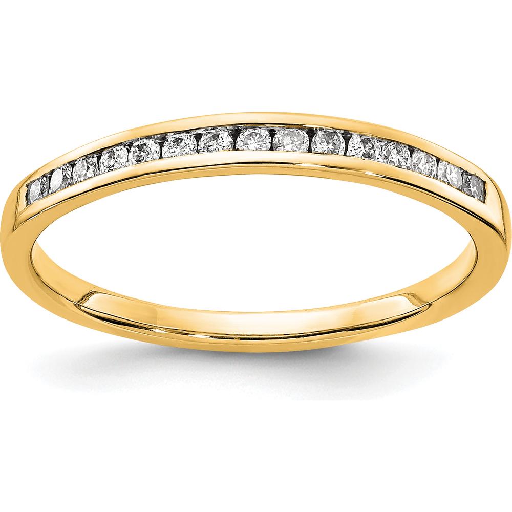 14K Yellow Gold Band Ring with Channel Set Diamonds - 0.15 Carat Total Diamond Weight by 0