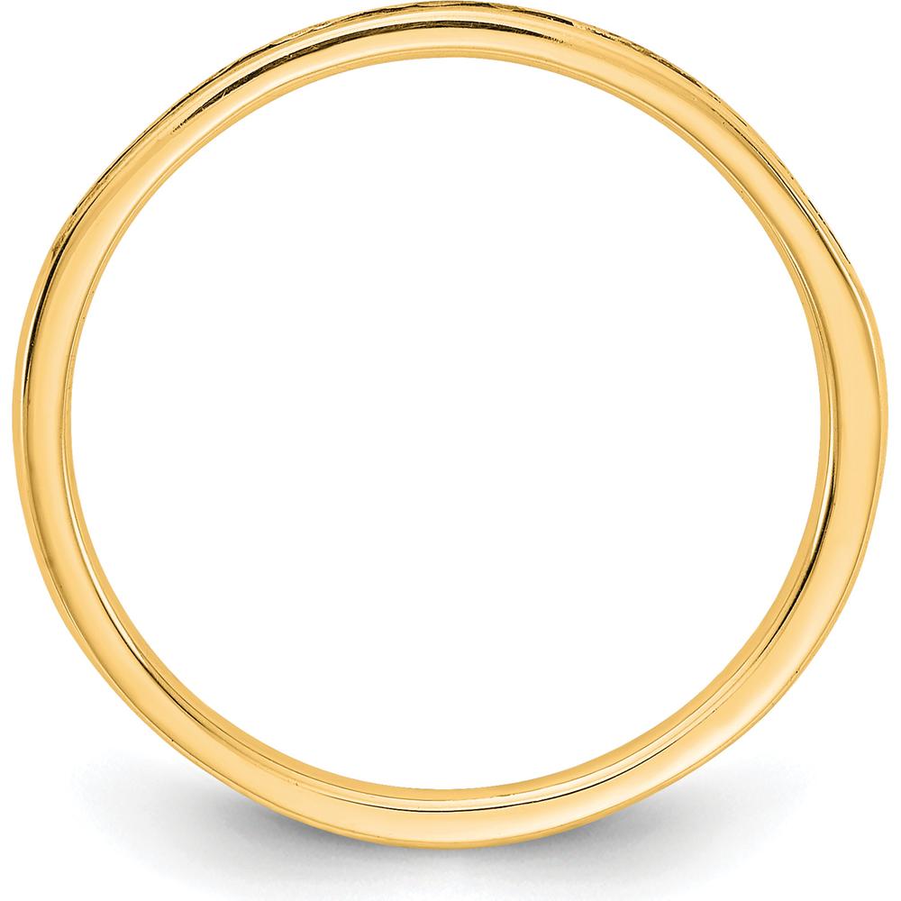 14K Yellow Gold Band Ring with Channel Set Diamonds - 0.15 Carat Total Diamond Weight by 0