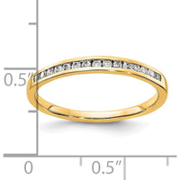 14K Yellow Gold Band Ring with Channel Set Diamonds - 0.15 Carat Total Diamond Weight by 0