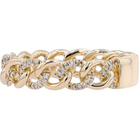 14K Yellow Gold Band with Chain Design and .21 Carat Total Diamond Weight