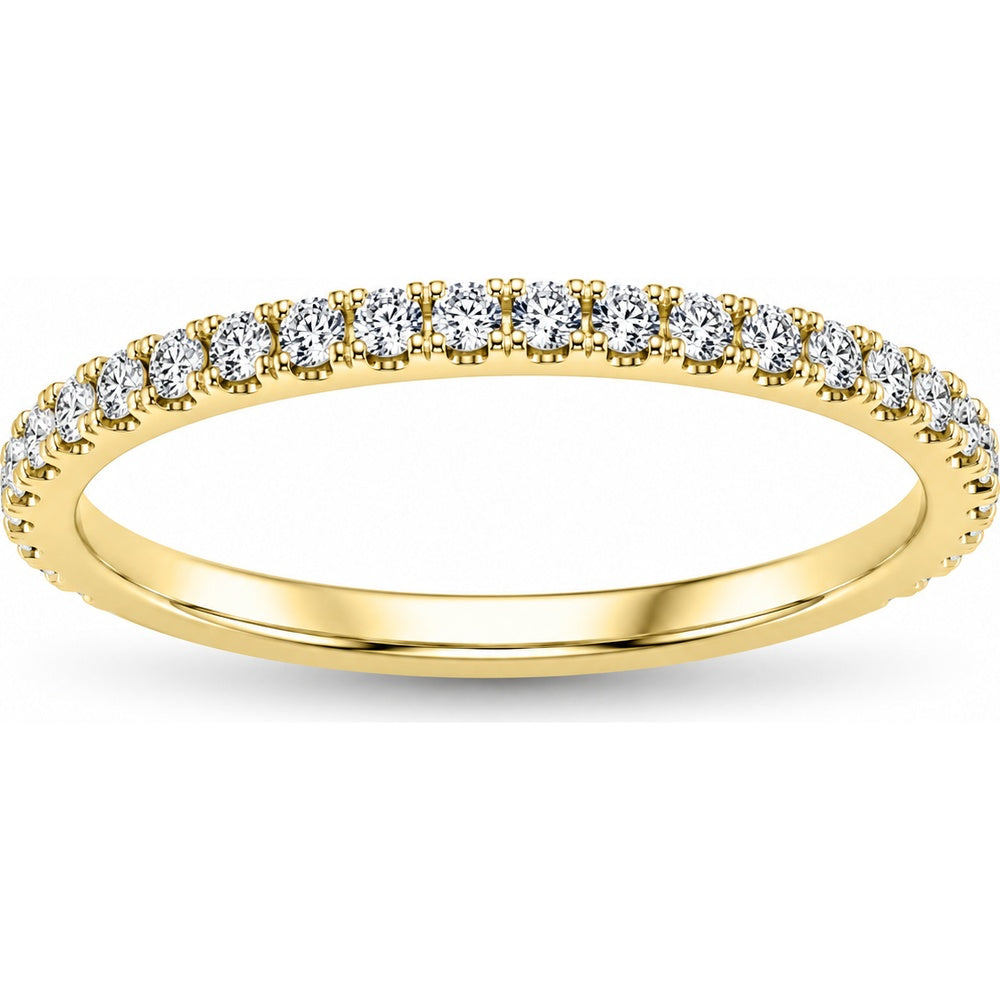 14K Yellow Gold Band with Prong-Set Round Diamonds - 0.31 Carat Total Diamond Weight by Auriventus