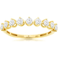 14K Yellow Gold Band with Prong-Set Round Diamonds - 0.50 Carat Total Diamond Weight - Royal Jewelry