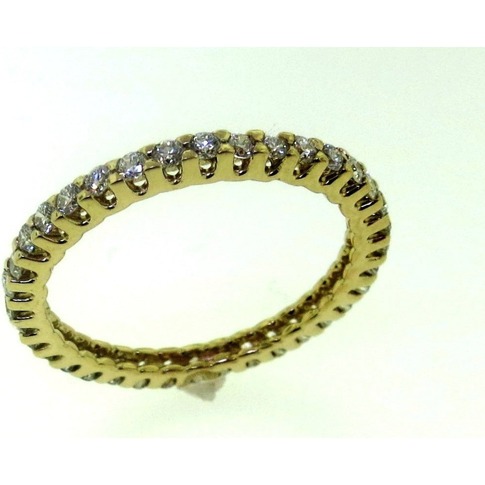 14K Yellow Gold Band with Prong-Set Round Diamonds - 0.85 Carat Total Diamond Weight by Auriventus