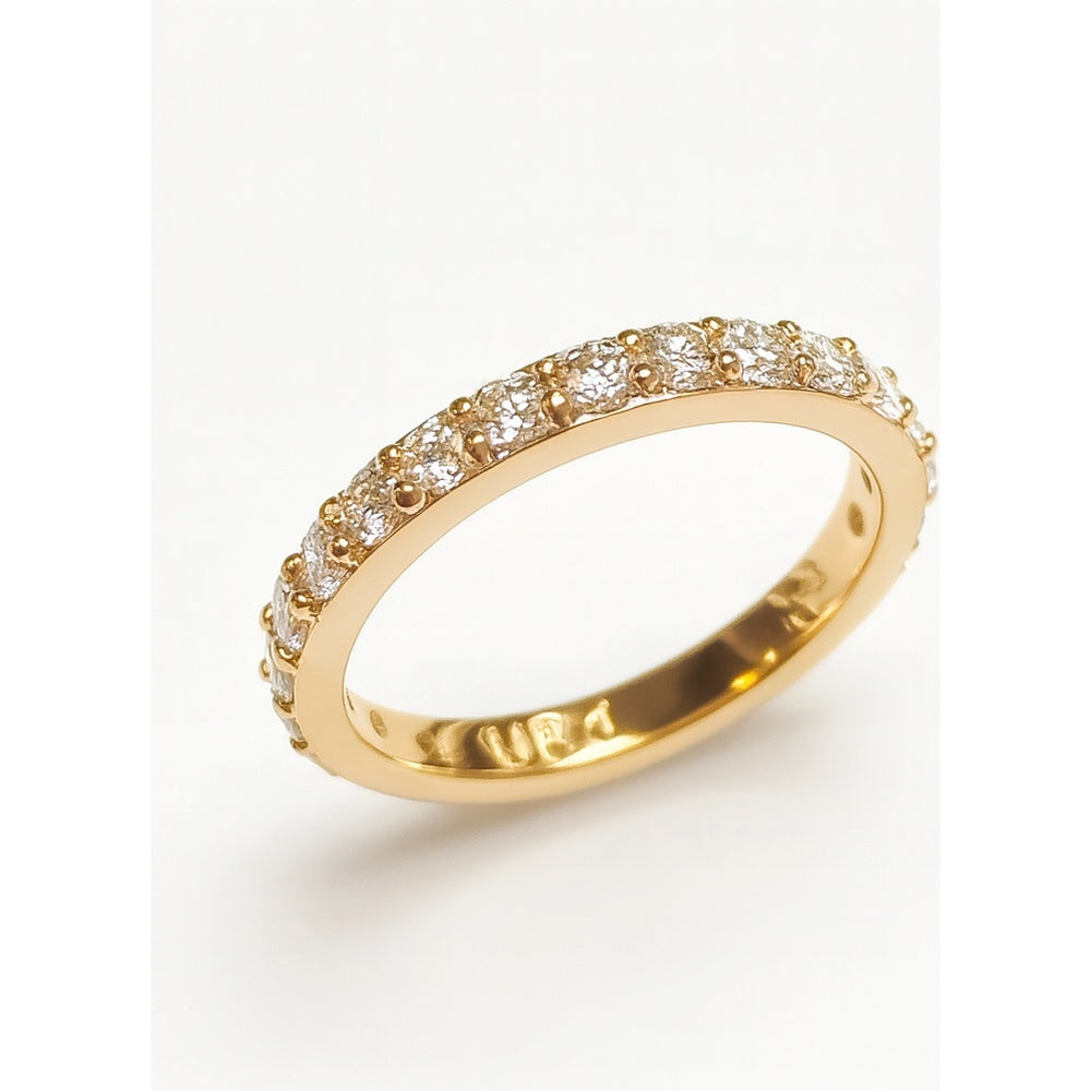 14K Yellow Gold Band with Prong Set Round Diamonds - 0.97 Carat Total Diamond Weight by Auriventus