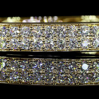 14K Yellow Gold Bangle Bracelet with 60 Prong Set Round Brilliant Cut Lab Diamonds - 3.57 Carat Total Diamond Weight - Covaloro Fine Jewelry